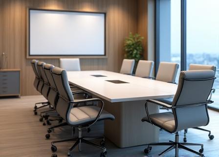 Modern corporate boardroom installation