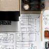 Design plans on a desk